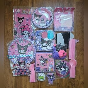 New Kuromi And Friends Themed Party Supplies Set - Pink